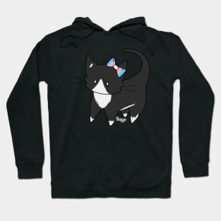 Trans Pride Tuxedo Kitty Ear Bow Hoodie